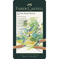 Faber-Castell 112112 - Estuche de metal con 12 ecolápices Pitt pastel- multicolor